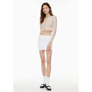 Aritzia Sunday Best Wendy White Satin Mini Skirt Y2K Coquette